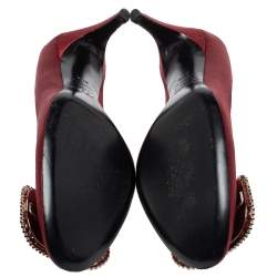 Pre Owned Roger Vivier Pink Satin Belle Vivier Strass Trompette Pumps Size 37.5