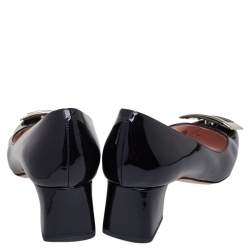 Pre Owned Roger Vivier Black Patent Leather Très Vivier Pumps Size 39.5