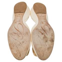 Roger Vivier Cream Patent Leather D'orsay Flats Size 39