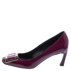 Pre Owned Roger Vivier Purple Patent Leather Trompette Pumps Size 36