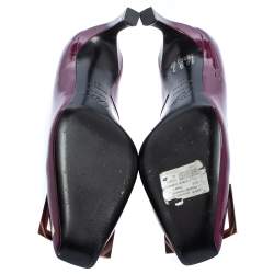 Pre Owned Roger Vivier Purple Patent Leather Trompette Pumps Size 36