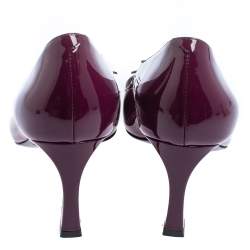 Pre Owned Roger Vivier Purple Patent Leather Trompette Pumps Size 36