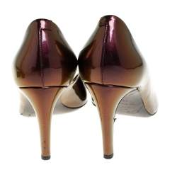 Roger Vivier Metallic Multicolor Patent Leather Trompette Pumps Size 38.5