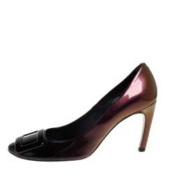 Roger Vivier Metallic Multicolor Patent Leather Trompette Pumps Size 38.5