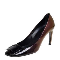 Roger Vivier Metallic Multicolor Patent Leather Trompette Pumps Size 38.5