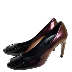 Roger Vivier Metallic Multicolor Patent Leather Trompette Pumps Size 38.5