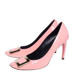Pre Owned Roger Vivier Pink Patent Leather Trompette Pumps Size 40