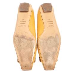Pre Owned Roger Vivier Mustard Yellow Leather Buckle Pumps Size 39