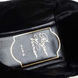 Pre Owned Roger Vivier Black Velvet Bab Viv Haute Epoque Buckle Mules Size 35.5
