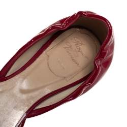 Roger Vivier Red Patent Leather Chips D'Orsay Buckle Flats Size 35.5