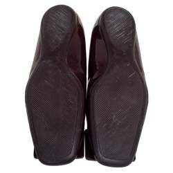 Pre Owned Roger Vivier Brown Patent Leather Flats Size 37.5