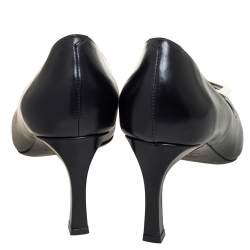 Pre Owned Roger Vivier Black Leather Belle Square Toe Pumps Size 40