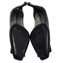 Pre Owned Roger Vivier Black Leather Belle Square Toe Pumps Size 40