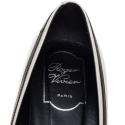 Pre Owned Roger Vivier White/Black Patent And Leather Pumps Size 39