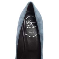 Pre Owned Roger Vivier Red/Blue Suede Belle Pumps Size 36