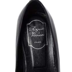 Pre Owned Roger Vivier Black Leather Pumps Size 41
