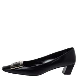 Pre Owned Roger Vivier Black Leather Pumps Size 41