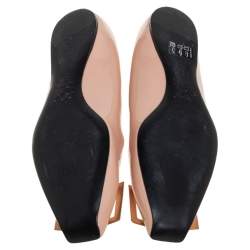 Pre Owned Roger Vivier Beige Patent Leather Trompette Ballet Flats Size 37