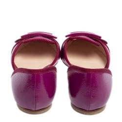 Pre Owned Roger Vivier Pink Patent Leather Gommettine Ballet Flats Size 38