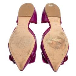 Pre Owned Roger Vivier Pink Patent Leather Gommettine Ballet Flats Size 38