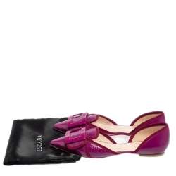 Pre Owned Roger Vivier Pink Patent Leather Gommettine Ballet Flats Size 38