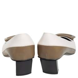 Pre Owned Roger Vivier Tri Color Leather Buckle Pumps Size 35.5