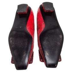 Roger Vivier Black/Red Python Ballet Flats Size 35.5