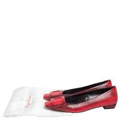 Roger Vivier Black/Red Python Ballet Flats Size 35.5