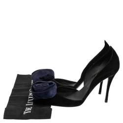 Roger Vivier Black Suede Rose N'roll Pointed Toes Pumps Size 38