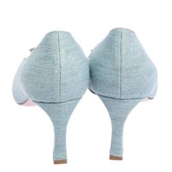 Pre Owned Roger Vivier Blue Denim Belle Pumps Size 38