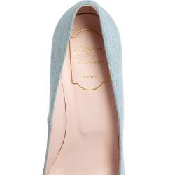 Pre Owned Roger Vivier Blue Denim Belle Pumps Size 38