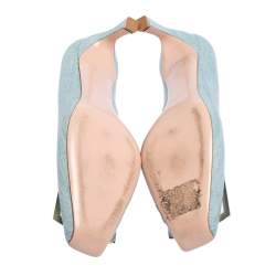 Pre Owned Roger Vivier Blue Denim Belle Pumps Size 38