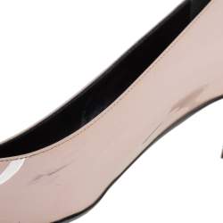 Pre Owned Roger Vivier Beige Patent Leather Belle Pumps Size 38