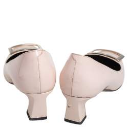 Pre Owned Roger Vivier Beige Patent Leather Belle Pumps Size 38