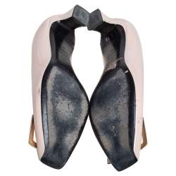 Pre Owned Roger Vivier Beige Patent Leather Belle Pumps Size 38