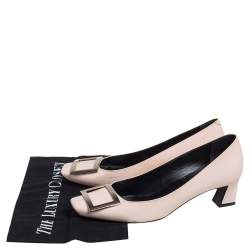 Pre Owned Roger Vivier Beige Patent Leather Belle Pumps Size 38