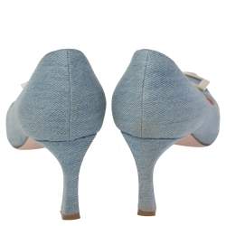 Pre Owned Roger Vivier Blue Denim Belle Pumps Size 38