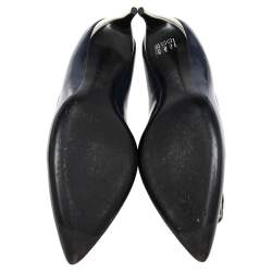Roger Vivier Navy Blue Patent Leather Sexy Choc Pumps Size 40