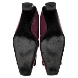 Pre Owned Roger Purple Patent Leather Trompette Ballet Flats Size 39