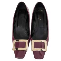 Pre Owned Roger Purple Patent Leather Trompette Ballet Flats Size 39