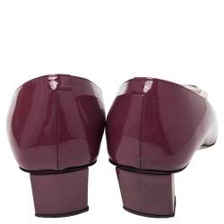 Pre Owned Roger Purple Patent Leather Trompette Ballet Flats Size 39