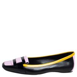 Pre Owned Roger Vivier Multicolor Patent Leather Ballet Flats Size 37
