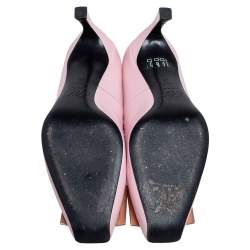 Pre Owned Roger Vivier Pink Leather Trompette Buckle Pumps Size 39