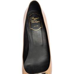 Pre Owned Roger Vivier  Beige Patent Leather Belle  Pumps Size 38.5