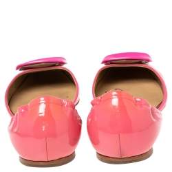 Pre Owned Roger Vivier  Pink Patent Leather  Buckle Detail Square  Ballet Flats 39