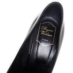 Pre Owned Roger Vivier Black Leather Belle Pumps Size 40