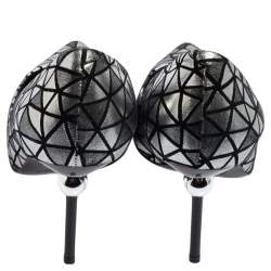 Pre Owned Roger Vivier Black/Grey Leather Pointed Toe Pumps Size 38