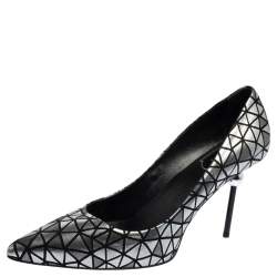 Pre Owned Roger Vivier Black/Grey Leather Pointed Toe Pumps Size 38