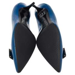 Pre Owned Roger Vivier Blue Patent Leather Kitten Heel Pumps Size 40