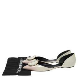 Roger Vivier Two Tone Patent Leather Embellished D'orsay Ballet Flats Size 40
